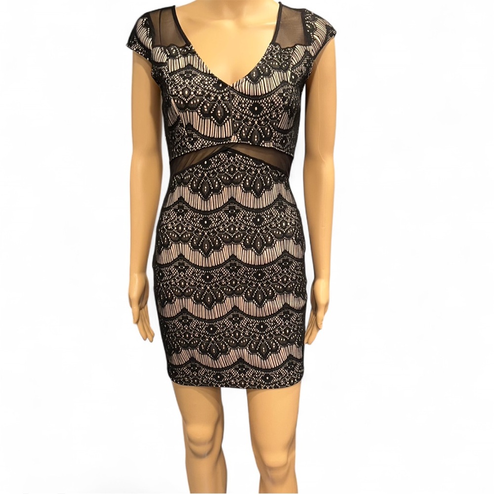 January 7 Black Lace Mini Dress